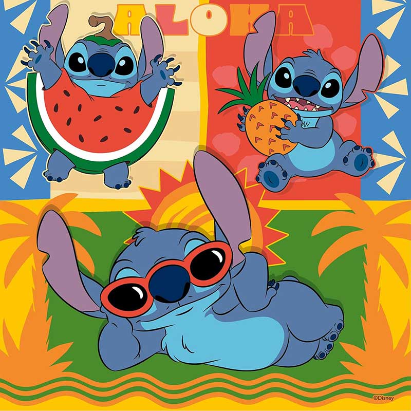 Slagalice puzzle za decu 3x49 delova Disney Stitch Aloha Ravensburger 12004114 - pogled 4