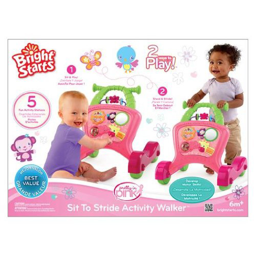 Bright Starts Dečja aktiviti hodalica - guralica za prohodavanje roze - pogled 4