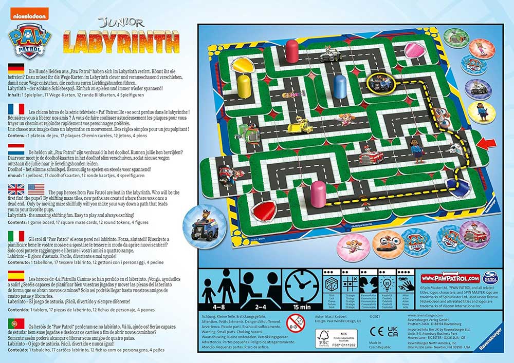 Društvena igra Lavirint Junior Patrolne šape Ravensburger 20799 - pogled 4