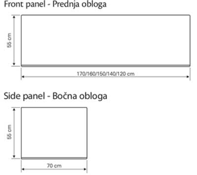 Pravougaona kada Pamela 160x70 - pogled 4
