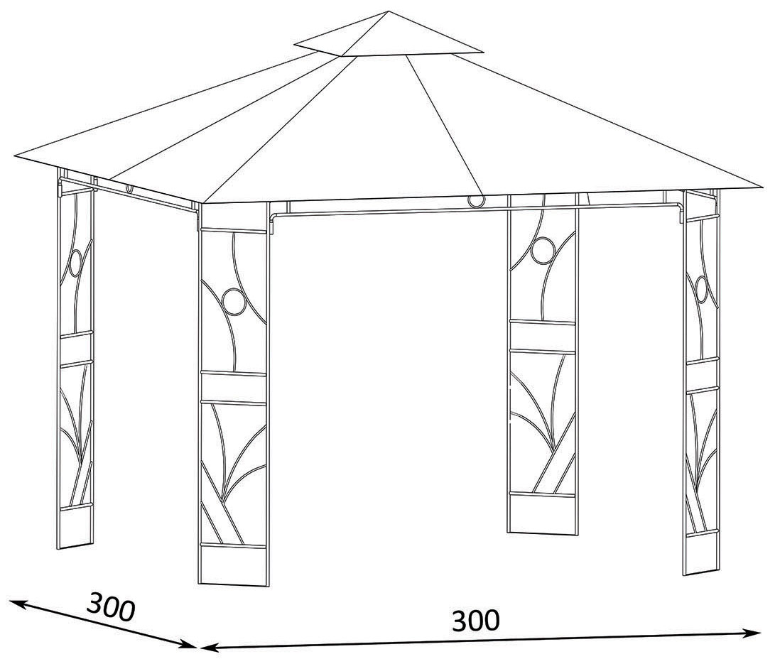 Tenda Gazebo Paviljon Sa Metalnom Konstrukcijom 3 x 3 m - pogled 4
