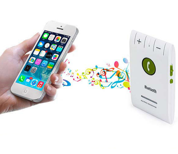 Bluetooth bežični handsfree set za automobil 6E Beli - pogled 4