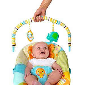 Bright Starts Ležaljka za bebe sa vibracijom i pesmicama Vesela džungla - pogled 4