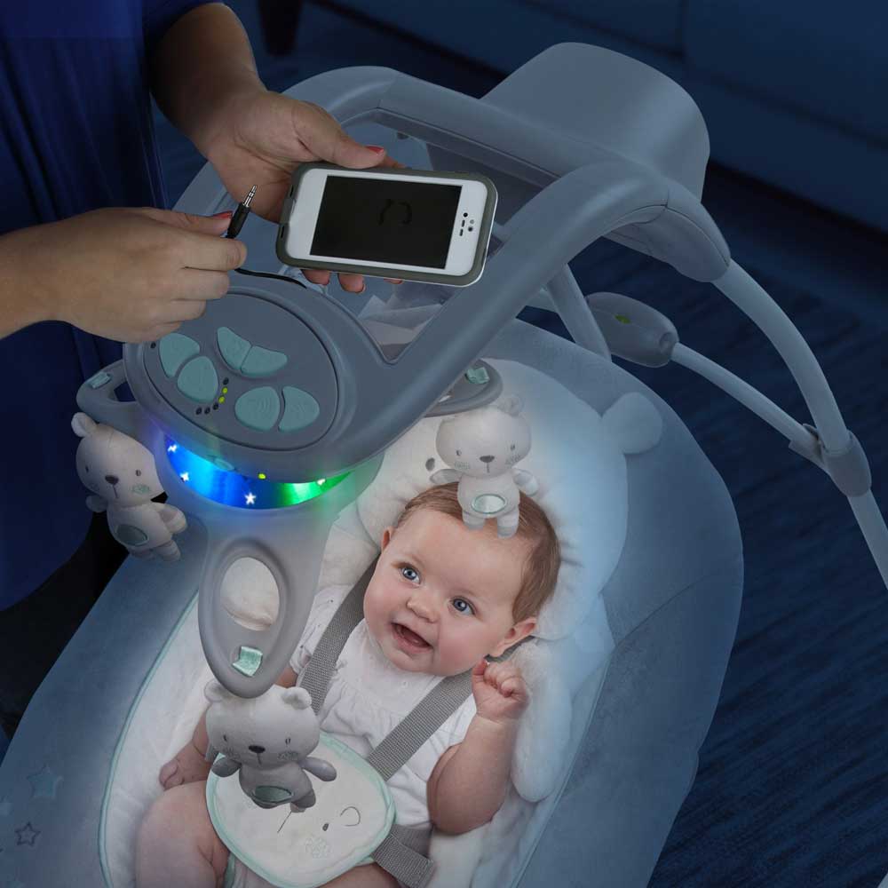 InGenuity 2u1 Pametna bebi ljuljaska i ležaljka Twinkle Teddy Bear - pogled 4