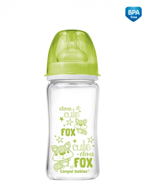 Canpol Staklena flašica za bebu EasyStart Anticolic 240ml Forest Friends 79/002 - pogled 4