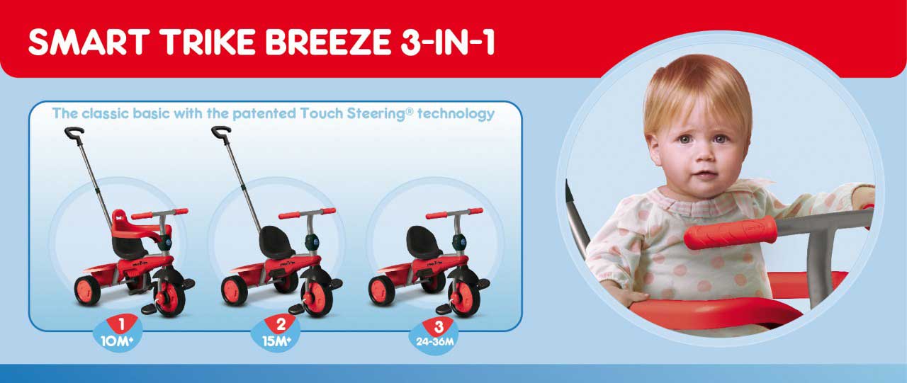 Smart Trike Tricikl za decu Breeze 3 u 1 Red - pogled 4
