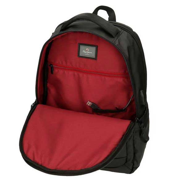 Ranac 44cm sa pregradama za laptop i tablet Pepe Jeans Hoxton black 73428 - pogled 4