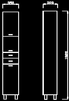 Kupatilski set Klasik sa umivaonikom, ogledalom i ormarom sa korpom - pogled 4