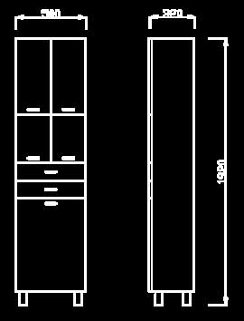 Kupatilski set Klasik sa umivaonikom, ogledalom i duplim ormarom - pogled 4