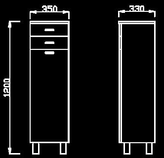 Kupatilski set Lux sa umivaonikom, ogledalom i ormarićem - pogled 4