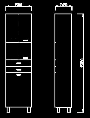 Kupatilski set Lux sa umivaonikom, ogledalom i ormarom - pogled 4