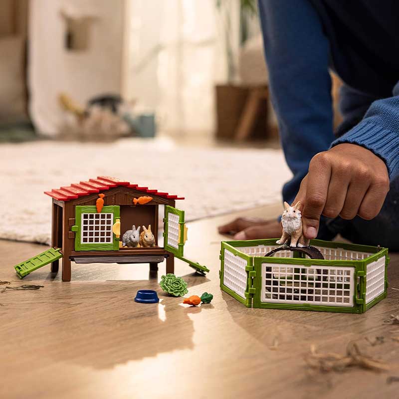 Schleich® Figurice Domaće životinje Kavez za zečeve i zečevi 42728 - pogled 4