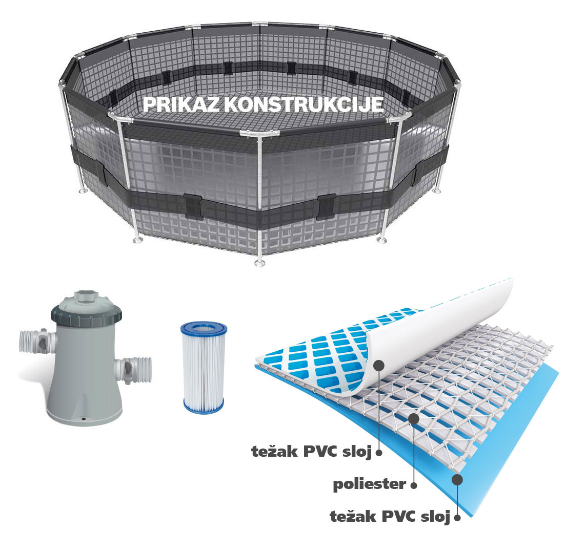 Intex Prism 305x76 cm Bazen Sa Metalnom Konstrukcijom - pogled 4