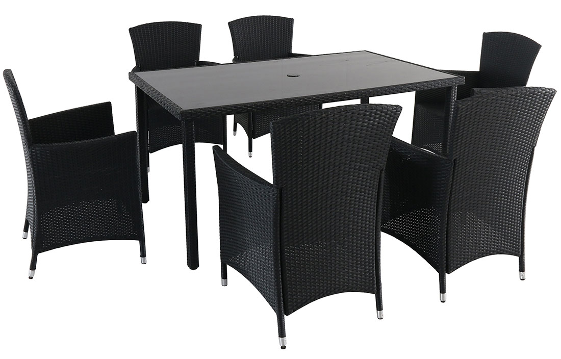 Baštenska Garnitura Java Black - 6 Fotelja i Sto  - pogled 4