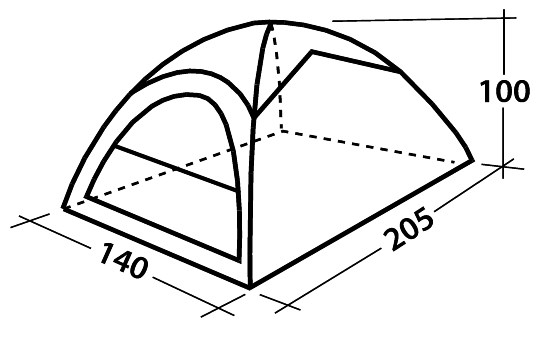 Šator za dve osobe Easy Camp Comet 200 Orange 120185 - pogled 4