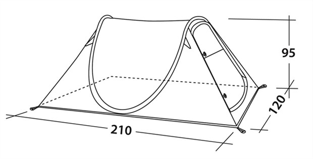 Šator za dve osobe Easy Camp Funster Gold Flame 120174 - pogled 4