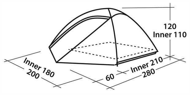 Šator za tri osobe Easy Camp Meteor 300 Orange 120191 - pogled 4
