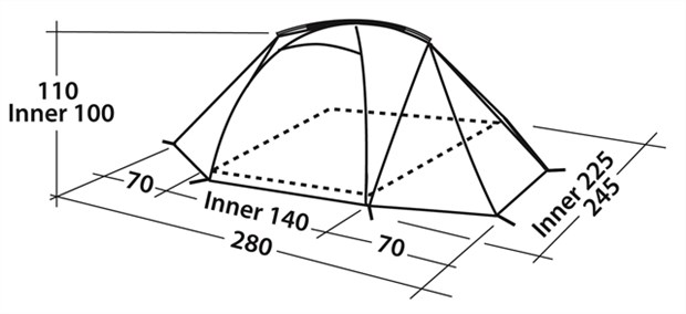 Šator za dve osobe Easy Camp Equinox 200 Orange 120232 - pogled 4