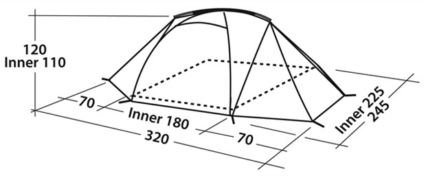 Šator za tri osobe Easy Camp Equinox 300 Blue 120233 - pogled 4