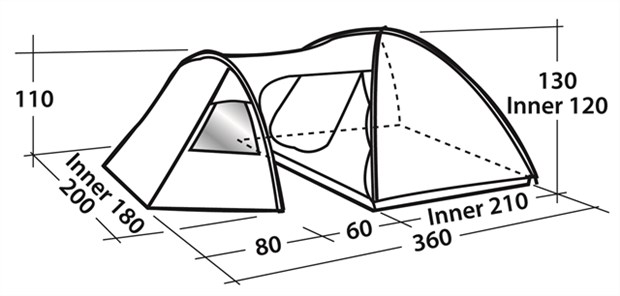 Šator za tri osobe Easy Camp Eclipse 300 Orange 120186 - pogled 4