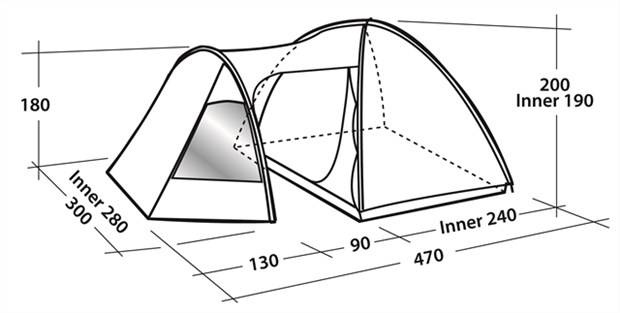 Šator za pet osoba Easy Camp Eclipse 500 Orange 120187 - pogled 4