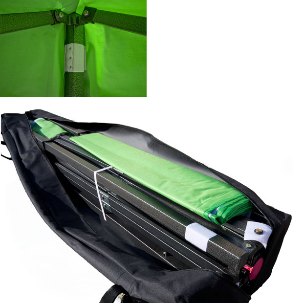 Tenda Gazebo Paviljon sa sklopivom konstrukcijom 3x3 zelena - pogled 4