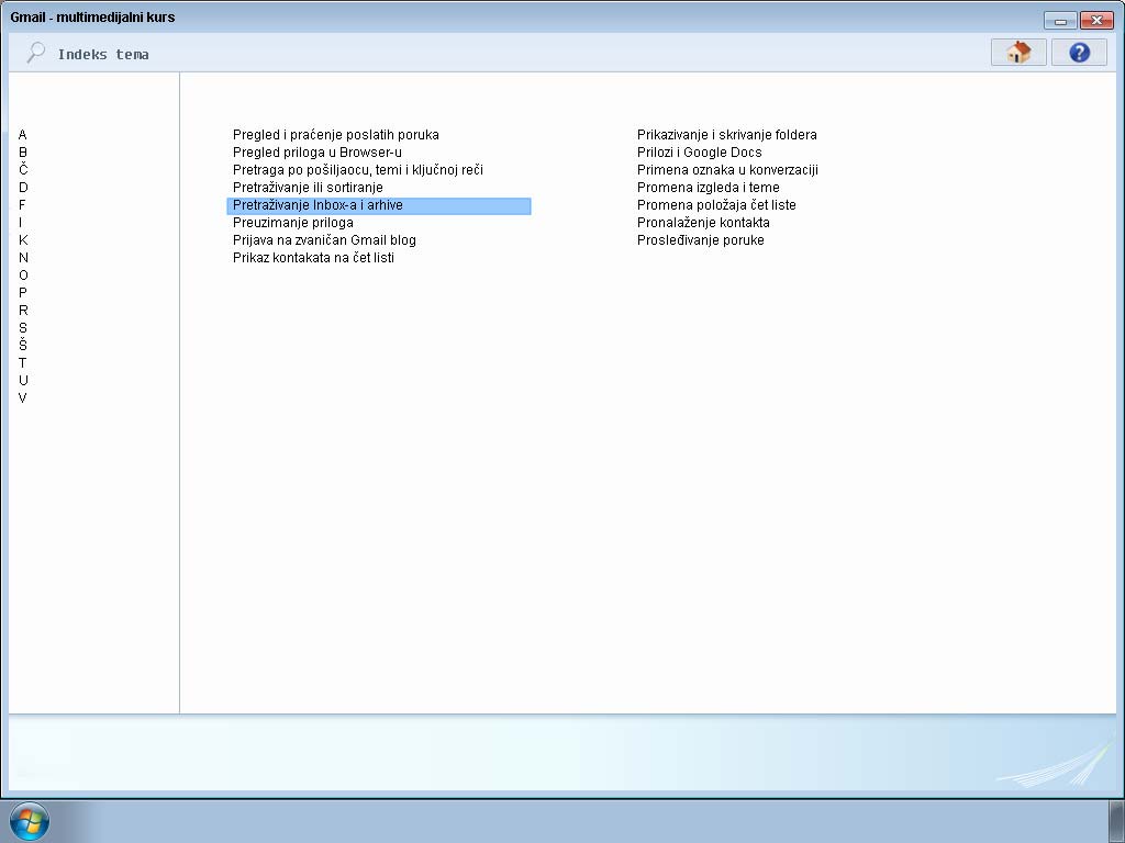 Multimedijalni kurs Gmail - pogled 4