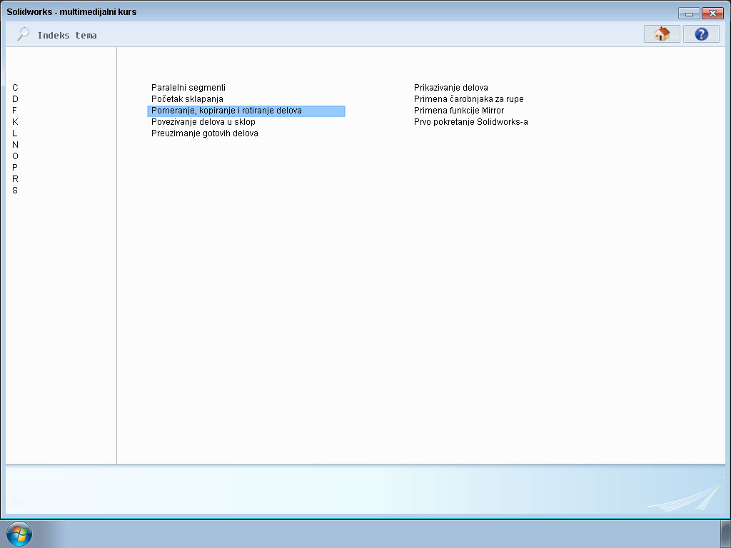 Multimedijalni kurs Solidworks - pogled 4