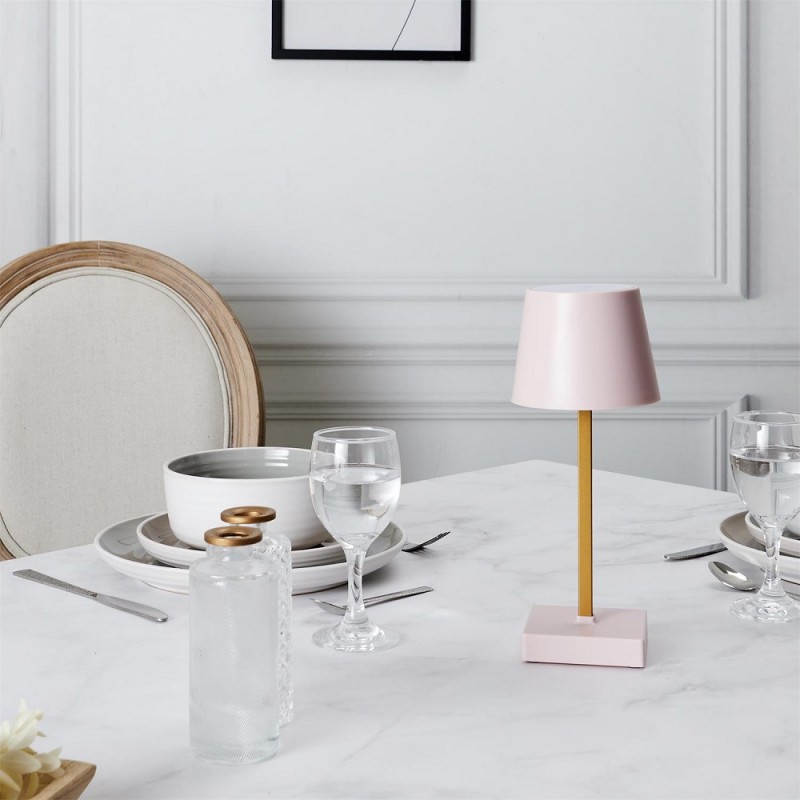 Stona lampa Touch roze - pogled 4