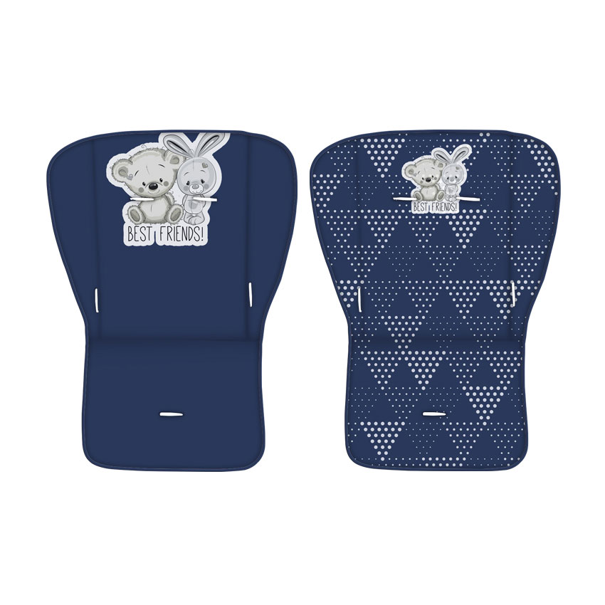 Kolica za blizance sa opremom Lorelli Twin Dark Blue Friends 10020071712 - pogled 4