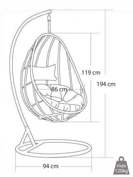 Viseća Ljuljaška Fotelja - pogled 4