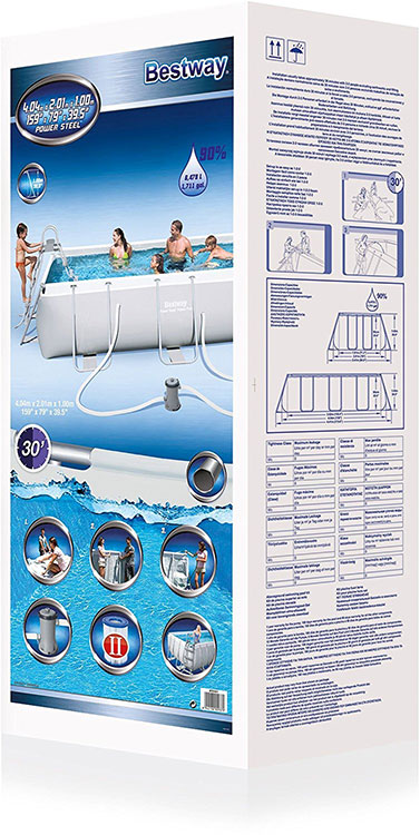 Pravougaoni Bazen Sa Čeličnom Konstrukcijom 4x2x1 m BestWay Power Steel 56441 - pogled 4