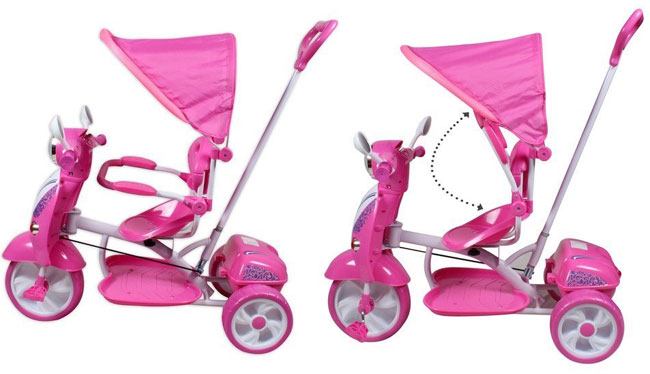 Dečiji tricikl u obliku Vespe 410 pink - pogled 4