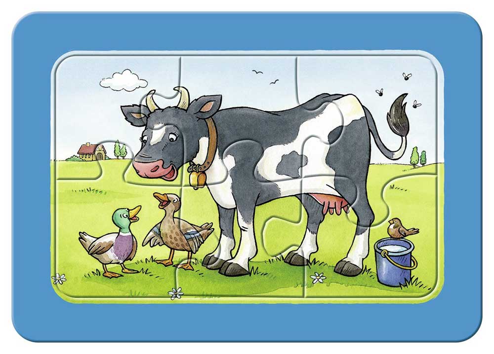 Ravensburger puzzle 3x6 delova - Krava, prase, konj 06571 - pogled 4