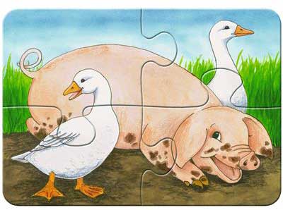 Ravensburger puzzle 20 delova - 4u 1, domaće životinje - pogled 4