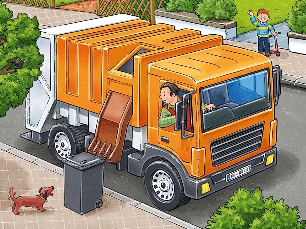 Ravensburger puzzle 12 delova - Kockice kamion 07406 - pogled 4