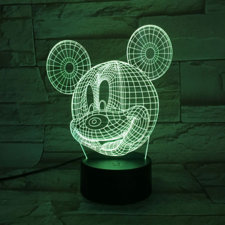 3D Noćna LED Lampa Mickey - pogled 4