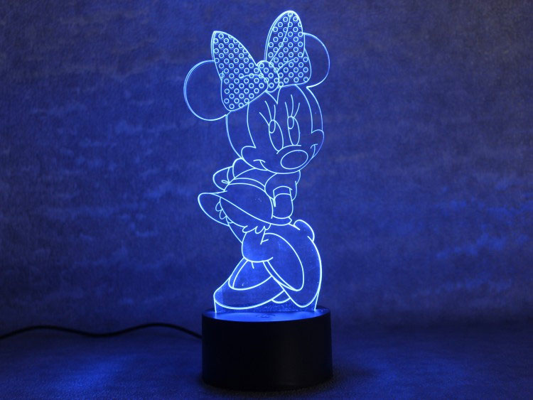 Noćna LED Lampa 3D Minnie Mouse - pogled 4