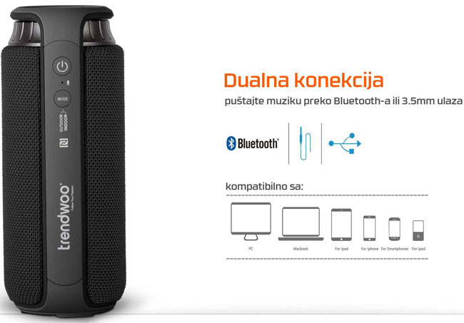 Trendwoo Portabl Bluetooth zvučnik SoundCup-L crveni 029256 - pogled 4