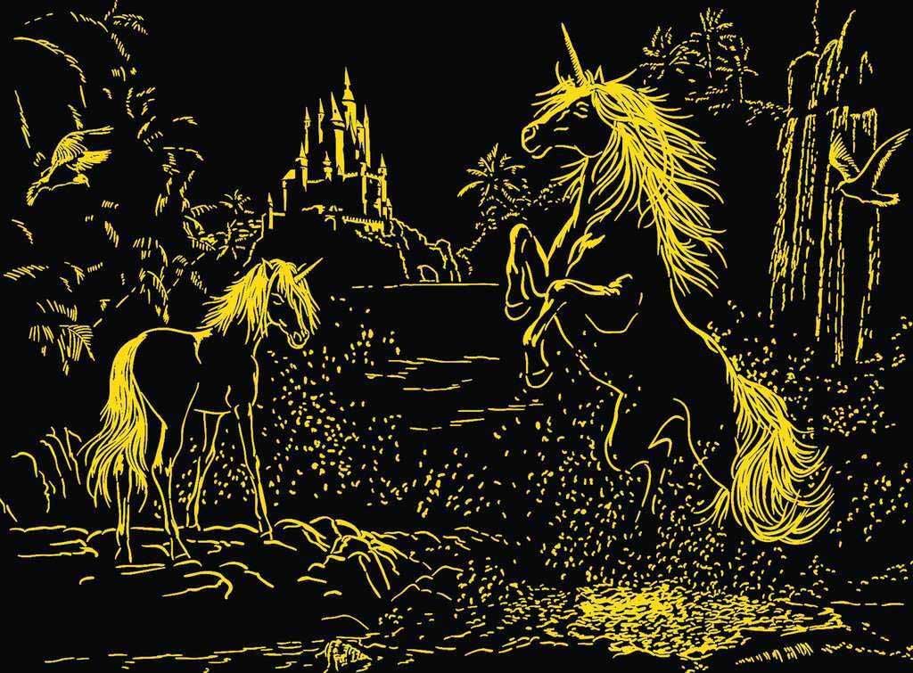 Ravensburger puzzle STAR Line - Glow-in-the-Dark Effect - Unicorns At the River 500 delova - pogled 4