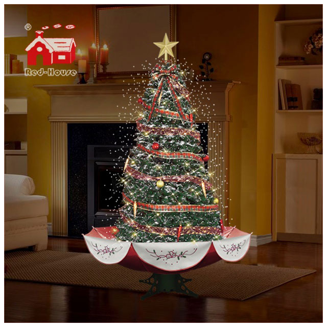 Rotirajuća Okićena Jelka Sa Snegom, Melodijama, LED Lampicama - 190 cm - pogled 4