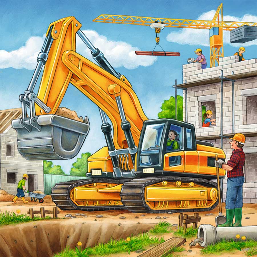 Ravensburger puzzle Dečije puzle - 3x49 - Large construction vehicles 3x49 delova RA09226 - pogled 4