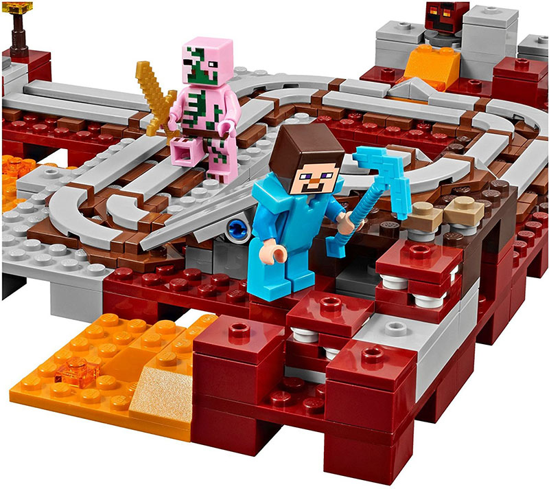 LEGO® Minecraft kocke  The Nether Railway - Neder železnica  387 delova  21130 - pogled 4
