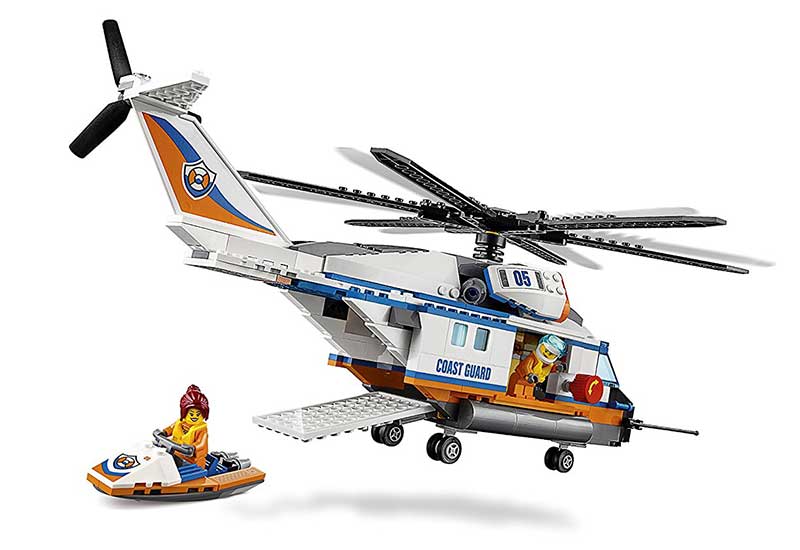 LEGO® City kocke Heavy-duty Rescue Helicopter - Obalska straža: Spasilački helikopter  415 delova 60166 - pogled 4