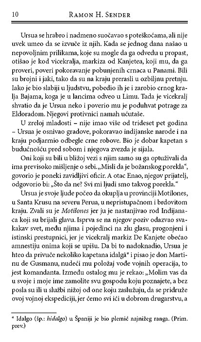 Agire, Gnev Božiji, Ramon H. Sender - pogled 4