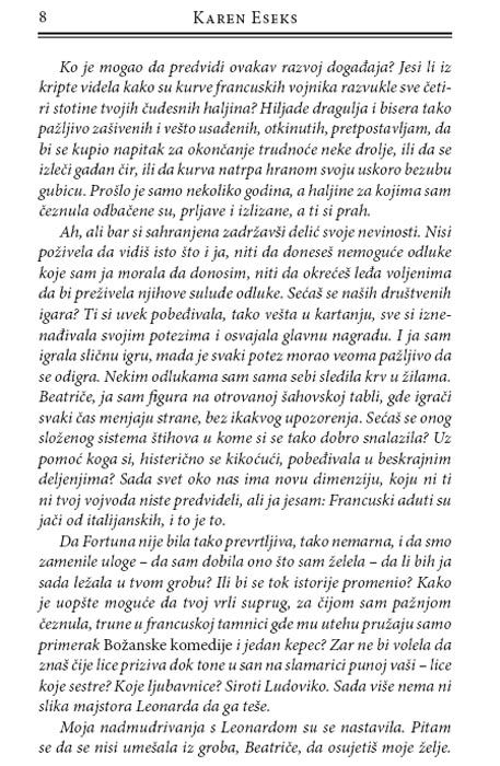 Leonardovi Labudovi, Karen Eseks - pogled 4