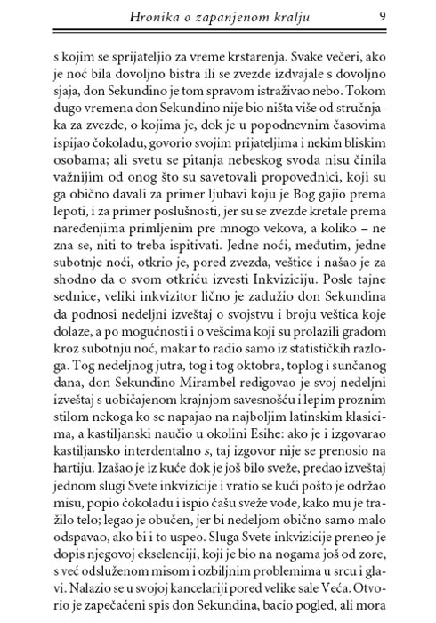 Hronika O Zapanjenom Kralju, Gonsalo Torente Baljester - pogled 4