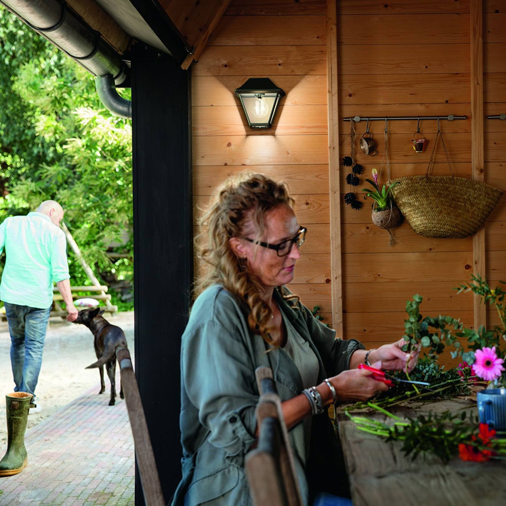 Spoljašnja zidna svetiljka Philips Alpenglow crna 1xmax42W grlo E27 230V - pogled 4