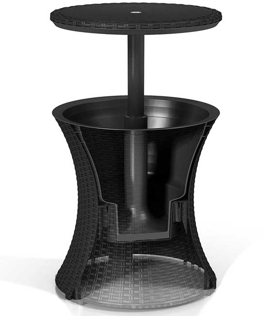 Barski sto sa komorom za led Curver Keter Cool Bar Rattan Anthracite - pogled 4