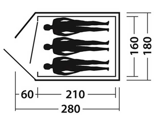 Easy Camp Šator za tri osobe Meteor 300 Green 120291 - pogled 4